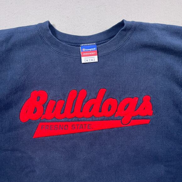 Vintage Fresno State‎ Bulldogs Champion Football Crewneck Sweatshirt Men XL Blue - Picture 3 of 9